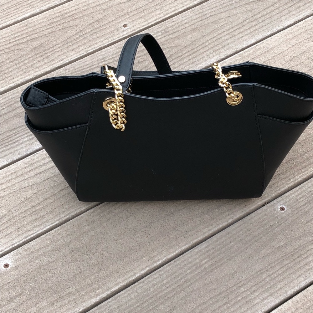 NWT Michael kors jet set chain handbag+wallet+pom - Picture 7 of 8